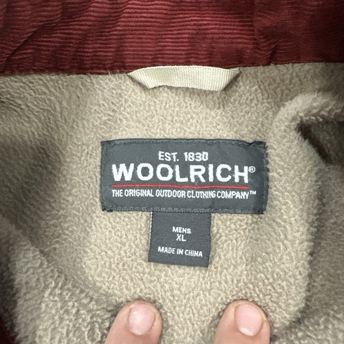 Woolrich Men's Corduroy Sherpa Fleece Lined Shacket Red Heavyweight Size XL - Picture 5 of 6