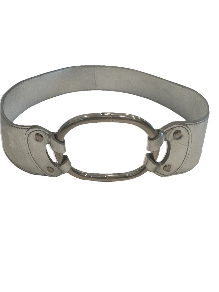 Prada Gray Leather Belt with Silver O-Ring Buckle Prada Buckle Leather Belt | Grey | FARFETCH main image 4