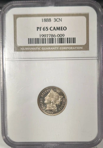 1888 P Nickel Three Cent Pieces NGC PF-65 CAMEO