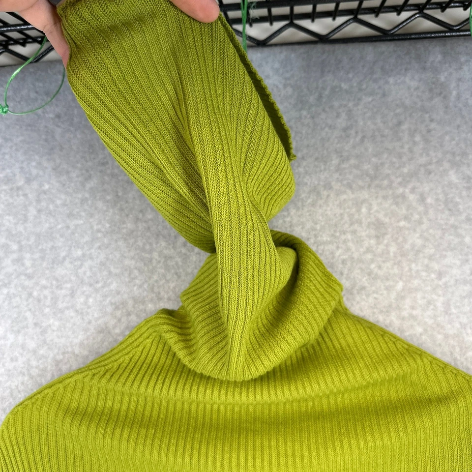 Vestido Suéter Newport News Para Mujer Talla S Verde 100% Acrílico Cuello Alto Acanalado  Foto 3 de 4