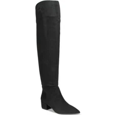 NEW On 34th Gabriellaa Over-The-Knee Boots 5M Micro Suede Black Pointed Toe