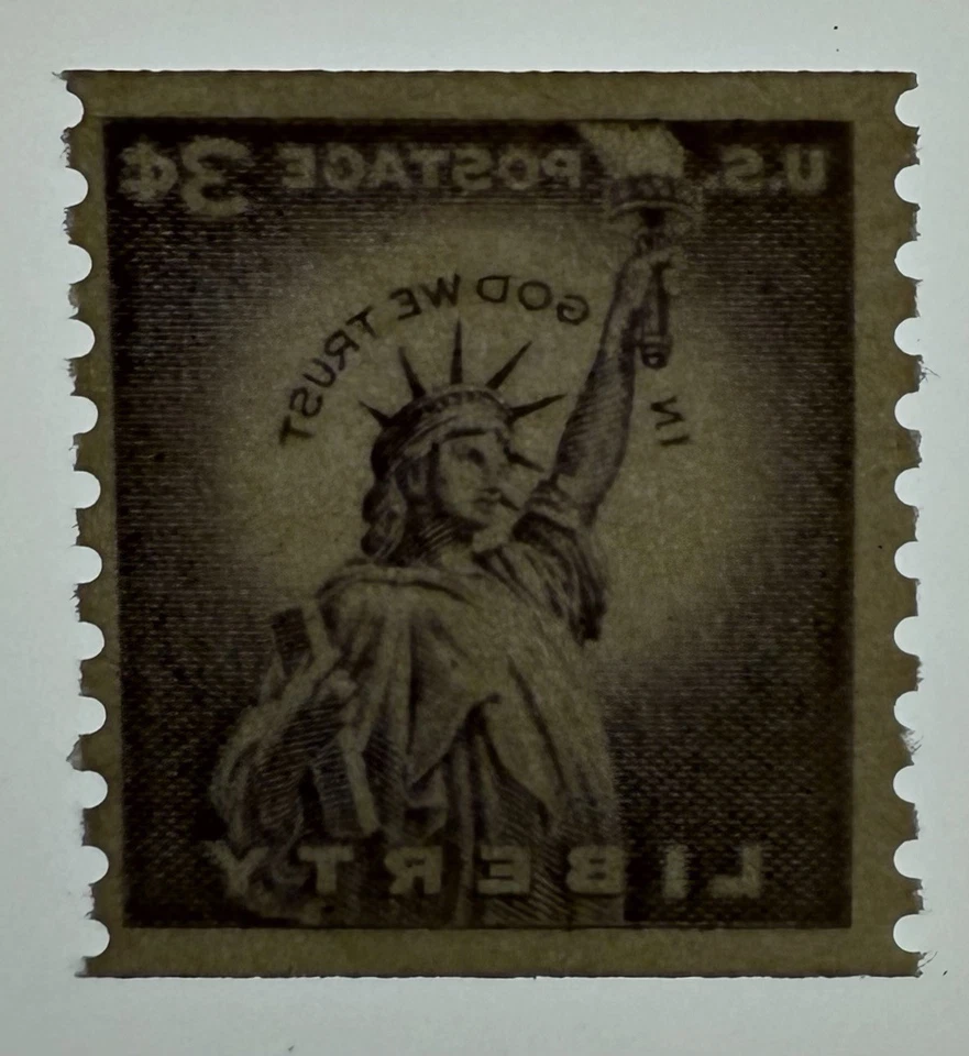 US #1057c 1966 3c púrpura Liberty etiquetado “LOOK” horizonte. sello bobina MNH/VF—escaso Foto 3 de 4