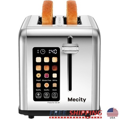 Touchscreen Smart Toaster 6 Browning Levels Even Toasting Non Stick Crumb Tray