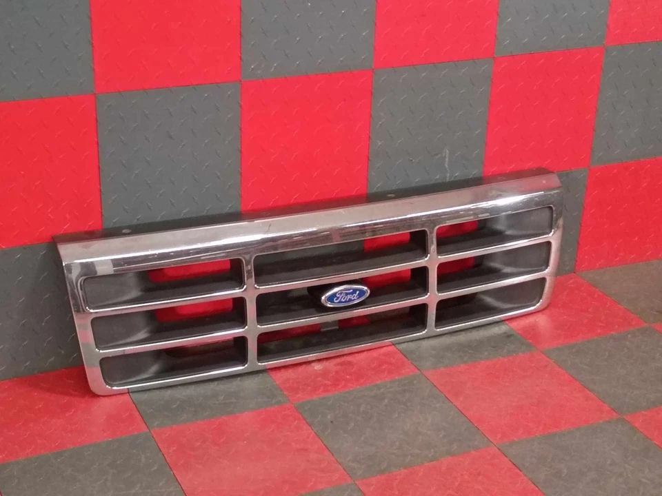 Conjunto de parrilla delantera cromada Ford F150 F250 92-97 Foto 4 de 4