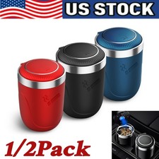 New Portable Car Auto Ashtray Blue Led Light Smokeless Ashtray Cigarette Holder