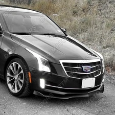 For 2015-2018 Cadillac ATS Painted Black Front Bumper Body Kit Spoiler Lip 3pcs