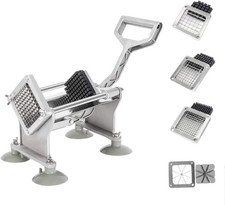 Commercial Vegetable Chopper French Fry Cutter w/ 4 Sizes Blades, Fruit Slicer