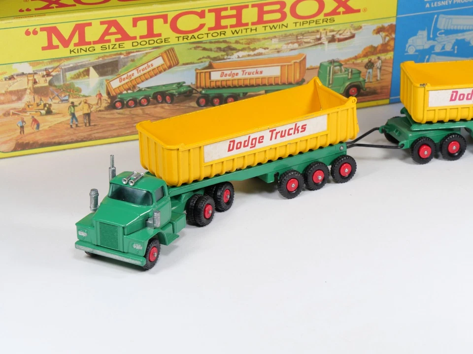 MATCHBOX - KING SIZE - K-16 - Dodge Tractor with Twin tipper - En Boite - Photo 3/4