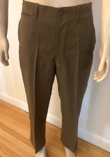 WW2 (1942)US ARMY M1937 18 OZ WOOL FIELD TROUSERS MUSTARD OD LIGHT SHADE 34 X 33