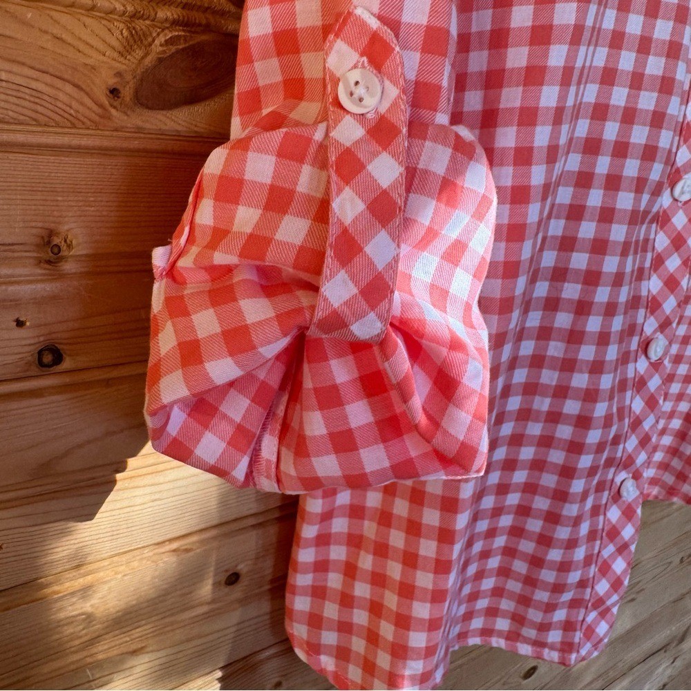 Relativity Long Sleeve Button Down Gingham Checke… - image 3