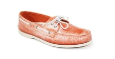 Sperry Top-Sider Men's A/O 2-Eye White Wash Orange Boat Shoe NW/OB 15M