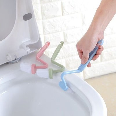 Toilet Cleaning Brush S Shape Portable WC Scrubber Curved Handle Corner Cleaner