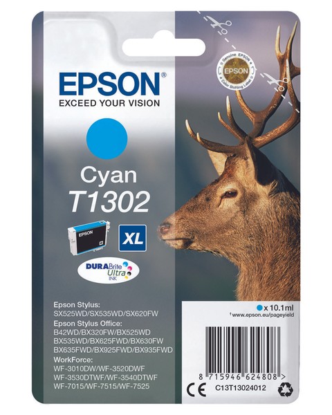 Epson Original T1302 Hirsch Druckerpatrone Cyan 765 Seiten 10,1 Ml-image