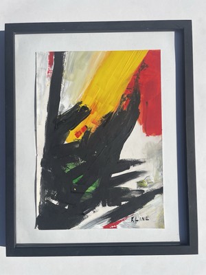 FRANZ KLINE Gemälde Energetisch Rot Gelb Galerie Moderne Kunst Expressionismus B38