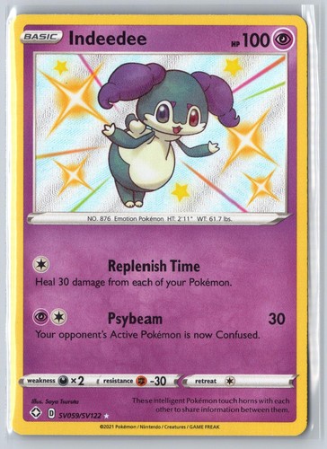 Indeedee SV059/SV122 Shining Fates Shiny Rare Vault Holo Pokemon Near Mint