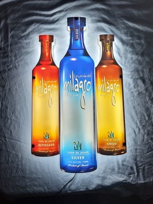 Unique Milagro Tequila Liquor Bottles Bar Sign or Light - Collectible  - NEW