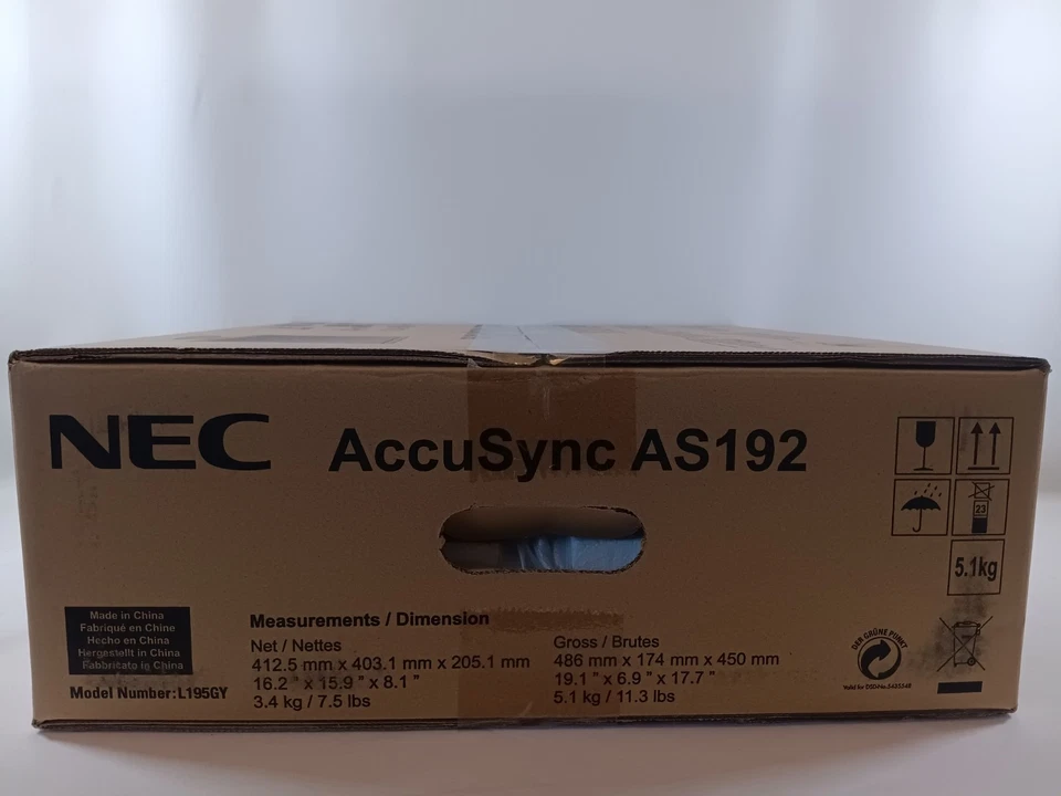 NEC AccuSync AS192 19" Inch Screen LCD Monitor L195GY (NEW - In box, opened) - Image 4 of 4