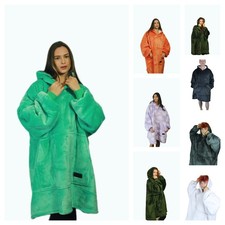 Winter Warm Women's Oversized Hoodie Blanket Cozy Fleece Wearable Sweatshirt