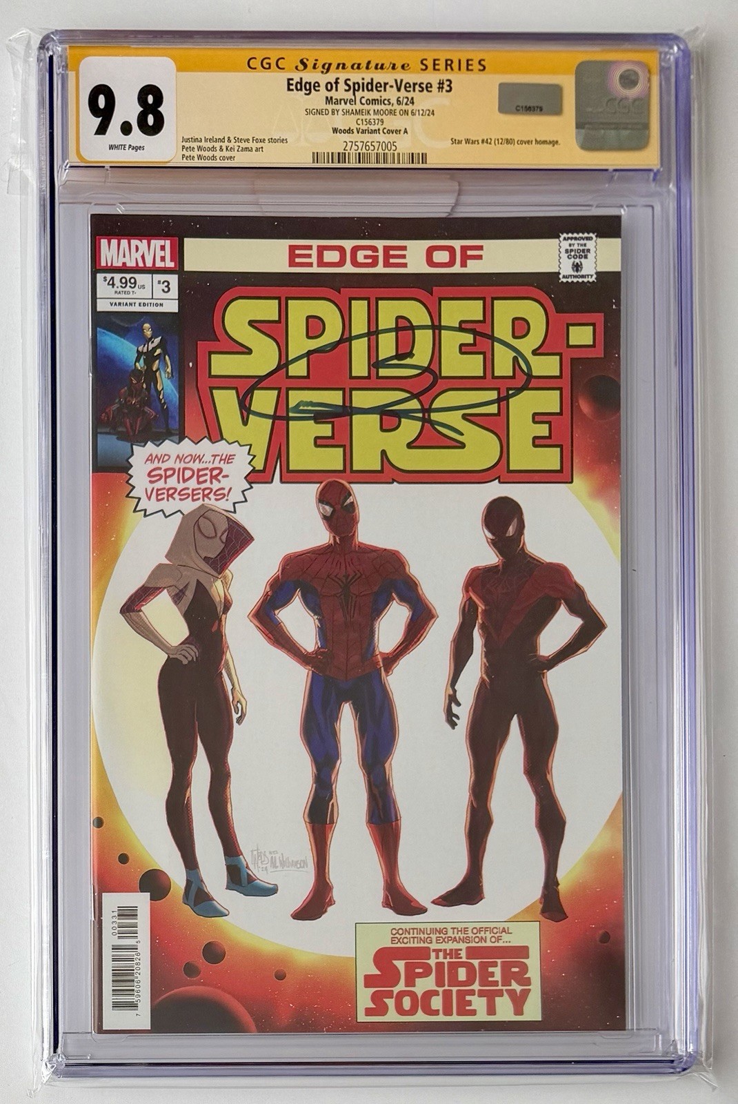 アメコミリーフ　Edge of Spider-Verse #3 CGC 9.6 Edge Of Spider-verse #3 Value - GoCollect