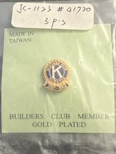 Builders Club Kiwanis International Gold Plated Lapel Pin 2001-2002