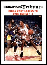 Bulls Rout Lakers To Even Series 1-1 1991-92 Hoops #539 NBA READ FREE SHIPPING