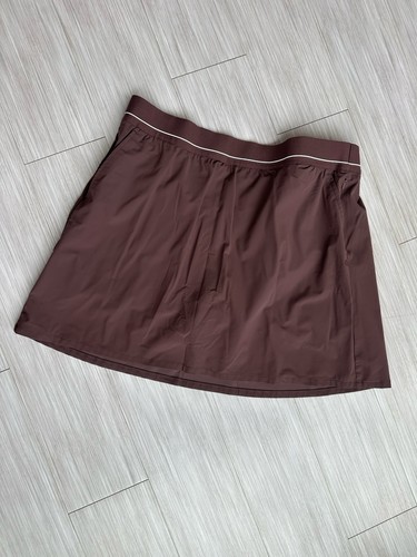 Soybu Brown Athletic Skort XL Pull-On Elastic Waist Pockets Zip Pocket - Picture 3 of 8