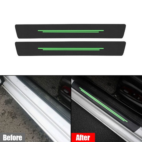 4x Luminous Carbon Fiber Car Door Sill Protective Strip Sticker Trim Accessories - Bild 6 von 10