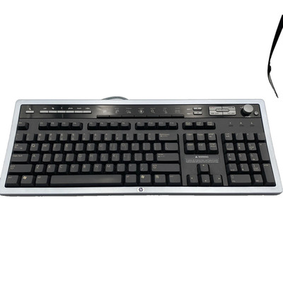 HP Multimedia PS/2 Wired Keyboard | Model 5209 Silver Black 5187-3550 H3