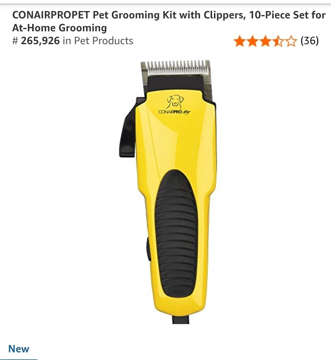 CONAIRPROPET Pet Grooming Kit with Clippers 10-Piece Set