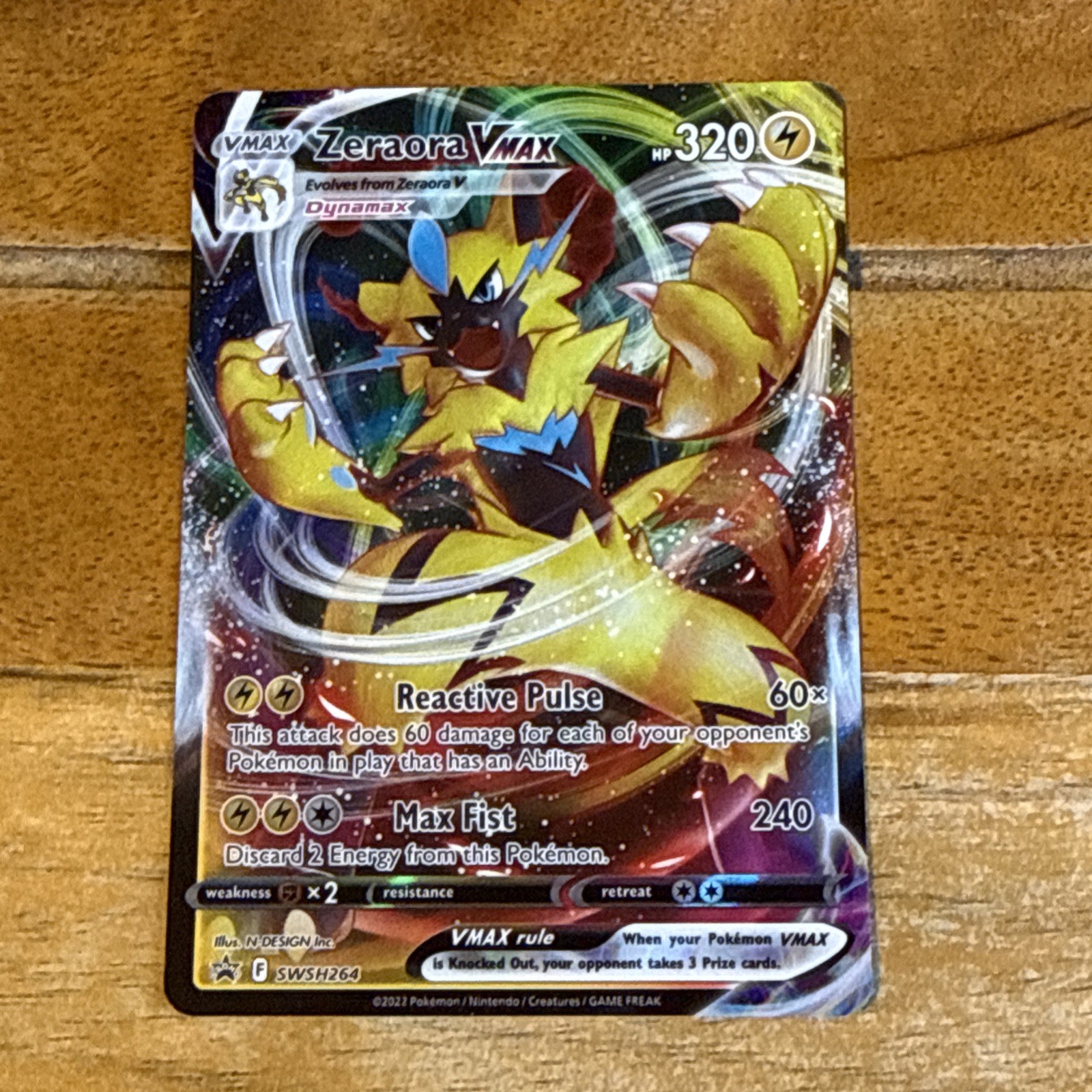 Pokemon Card Zeraora VMAX SWSH264 Black Star Promo Near Mint 