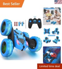 All-Terrain Dual Motor RC Stunt Car with LED Lights 60 Min Playtime for Kids