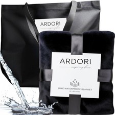 Waterproof Blanket King Size Black  Gray, 82X82" Absorbent, Leakproof Fleece