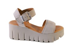 Tamaris Sandale, Plateausohle, Velourleder taupe (beige), 28712-378