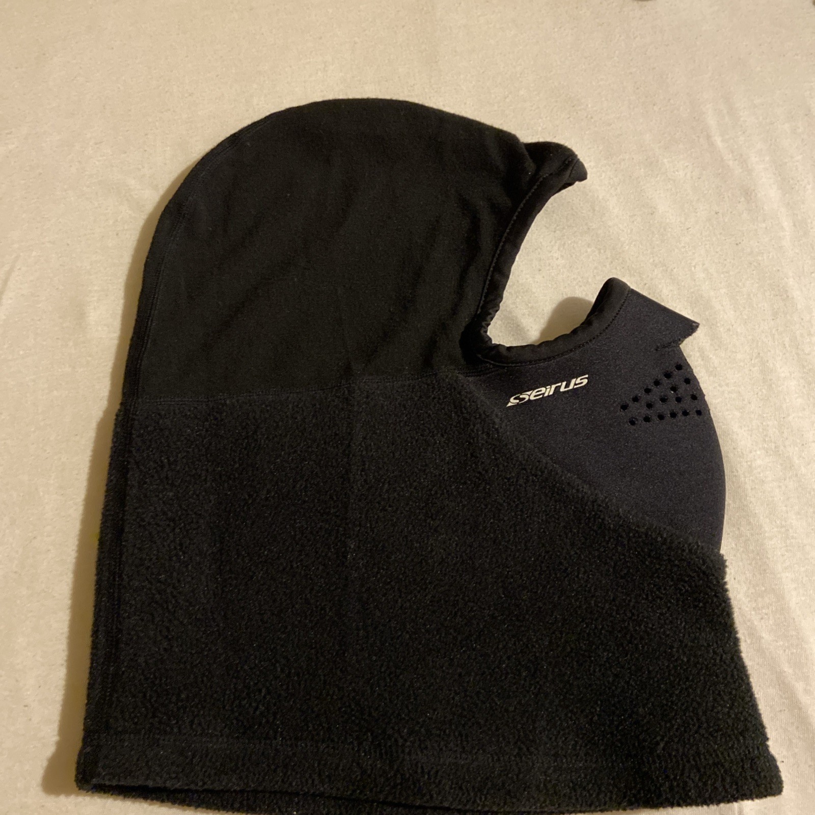 Seirus Unisex Invierno Vellón Pasamontañas Nieve Esquí Sombrero Cuello Máscara Facial Capucha Negro