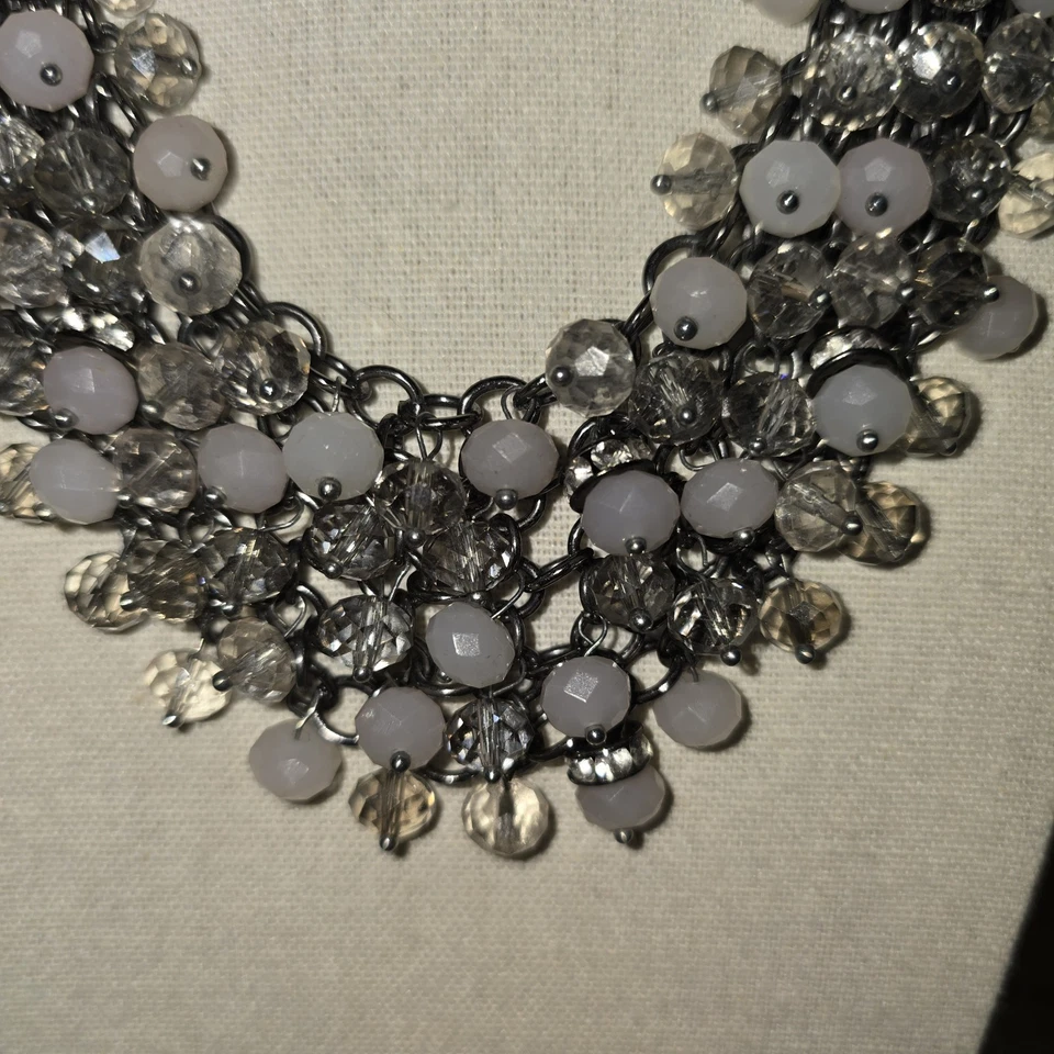 Collar Simply Vera Wang Capas Plata Cristal Tonos Ajustable Foto 3 de 4