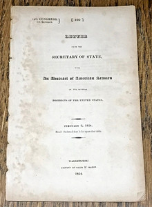 1824 Letter Secretary State Abstract Of American Seamen In US John Quincy Adams