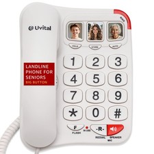 Big Button Phone For Seniors White Landline Home Phone Amplified Ringer Loud