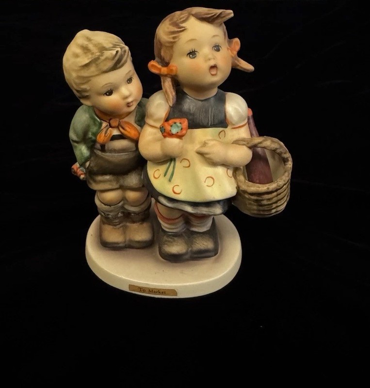 Vintage Goebel Hummel To Market Boy and Girl with Basket Figurine #49 3/0 
