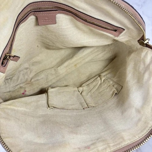 GUCCI Hand Bag Tote Purse Shima Micro GG Leather Pink Authentic - Picture 14 of 24
