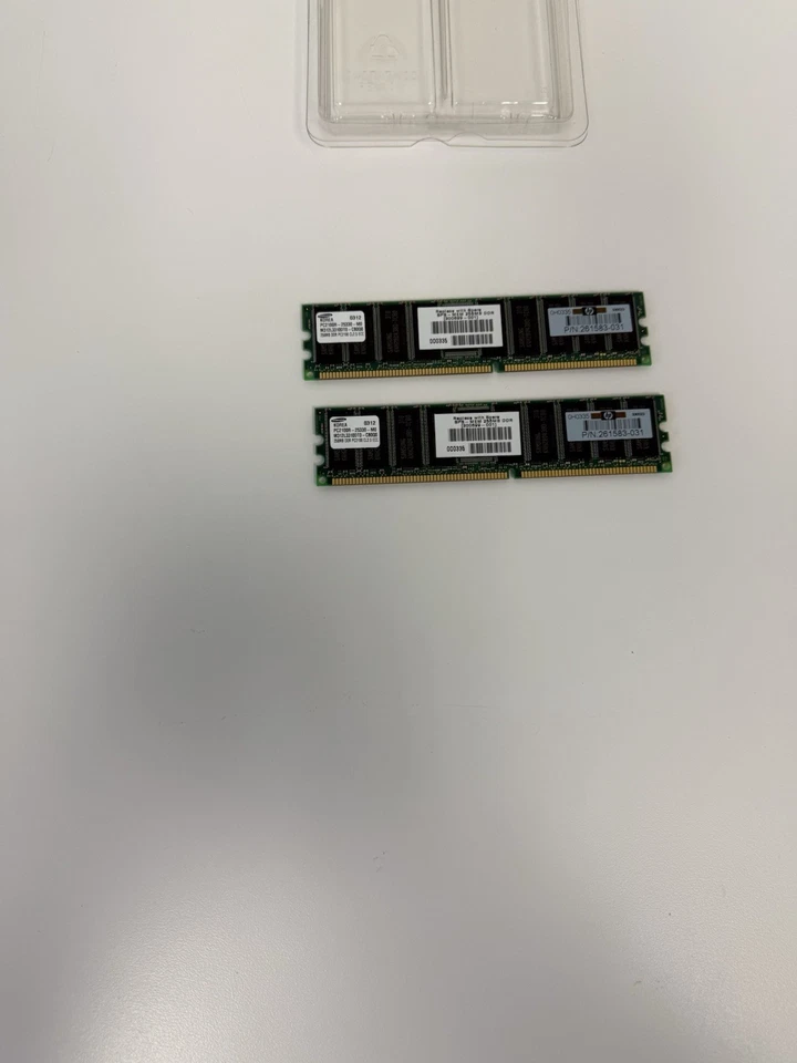 Lote de 2 256MB DDR266 CL2 ECC C3844822 HYS72D32501HR-7-C 261583-031 HP Fabricante Original Foto 4 de 4