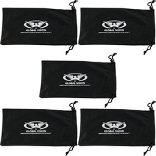 5 Black Micro Fiber Sunglasses Sunglass Carrying Pouch Case Bag Storage Sleeve