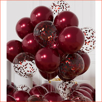 Luftballons Metallic Weinrot Burgunder 12 Zoll 42 StüCk Konfetti Deko
