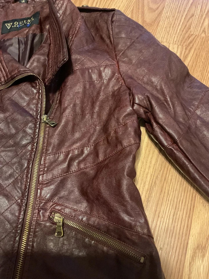 GUESS-Chaqueta BIKER Mujer Imitación Cuero Cremallera Completa Espresso L. (42"C 24"L Foto 4 de 4