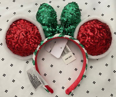 New Disney Peppermint Candy Sequin Christmas Holiday Minnie  display picture 1