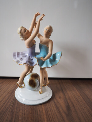 Ballett Tänzerinnen, Fasold & Stauch, Ballerina, Weltkugel  Art déco