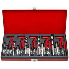 131PCS Metric Thread Repair Kit HSS Drill Helicoil Tap Insertion Tool Set
