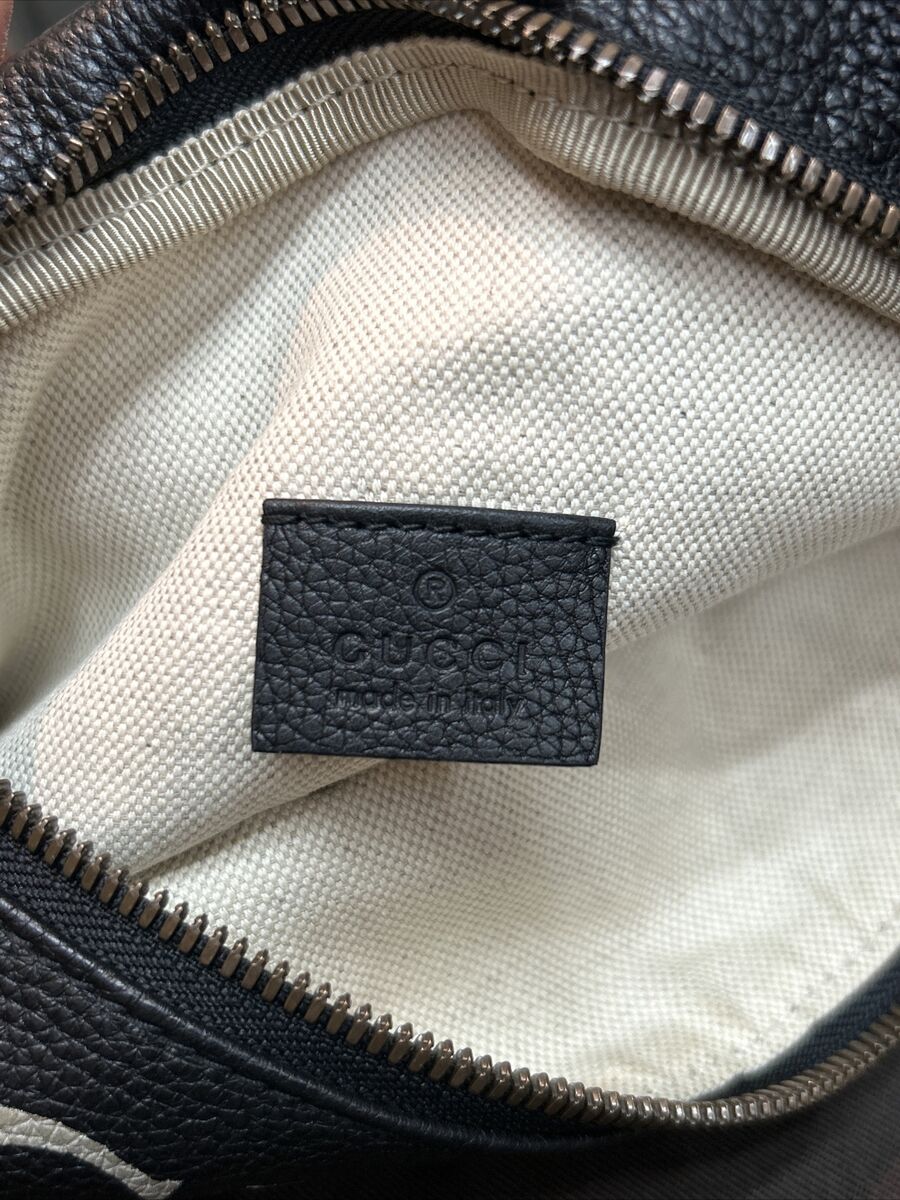 Gucci Logo Black Grained Leather Fanny Belt Bag 530412 | eBay Gucci Logo Black Grained Leather Fanny Belt Bag 530412 | eBay