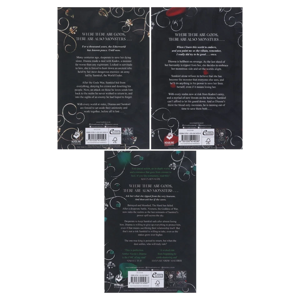 Gods & Monsters Series By Amber V. Nicole 3 Books Collection Set - Fiction - PB - Imagem 3 de 4