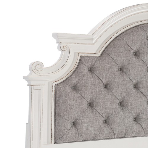 NEW Two-Tone Queen King 4PC White Modern Rustic Bedroom Furniture Set B/D/M/N - Picture 22 of 41