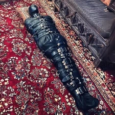 Genuine Leather Sleepsack Mummy Sleeping Body Bag Full Body Restraint